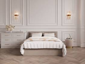 Land Of Beds Mia Beige Fabric Ottoman Bed1