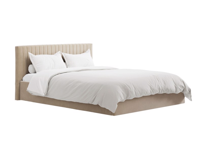Land Of Beds Mia Beige Fabric Single Ottoman Bed2