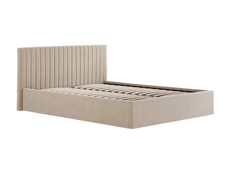 Land Of Beds Mia Beige Fabric Single Ottoman Bed4