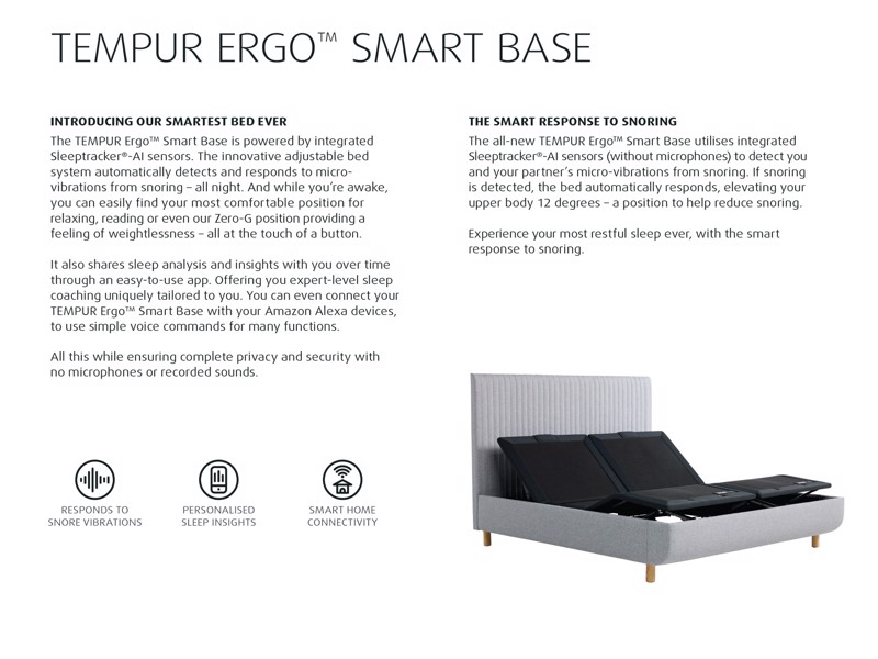 Tempur SmartCool Mattress With Ergo Smart Vectra Adjustable Bed9