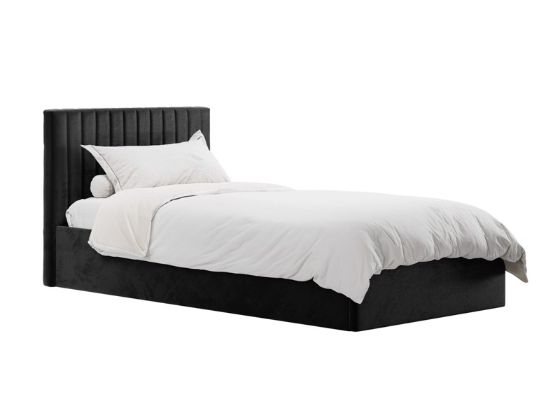 Land Of Beds Mia Black Fabric Ottoman Bed2