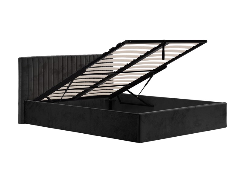 Land Of Beds Mia Black Fabric Ottoman Bed3