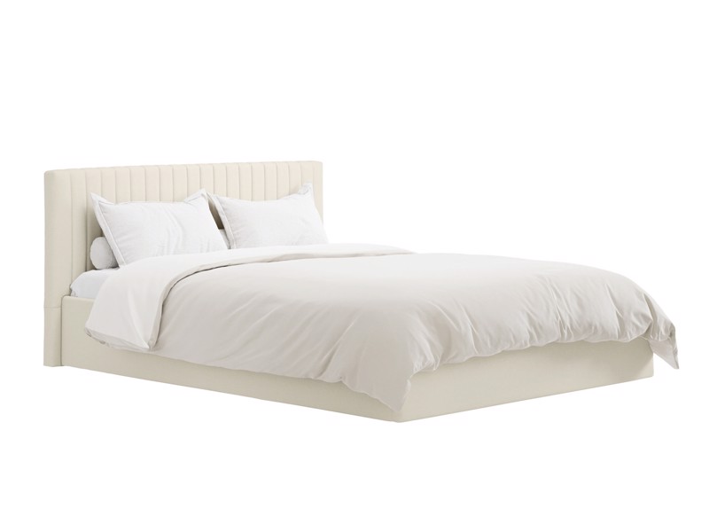 Land Of Beds Mia Cream Fabric Single Ottoman Bed2