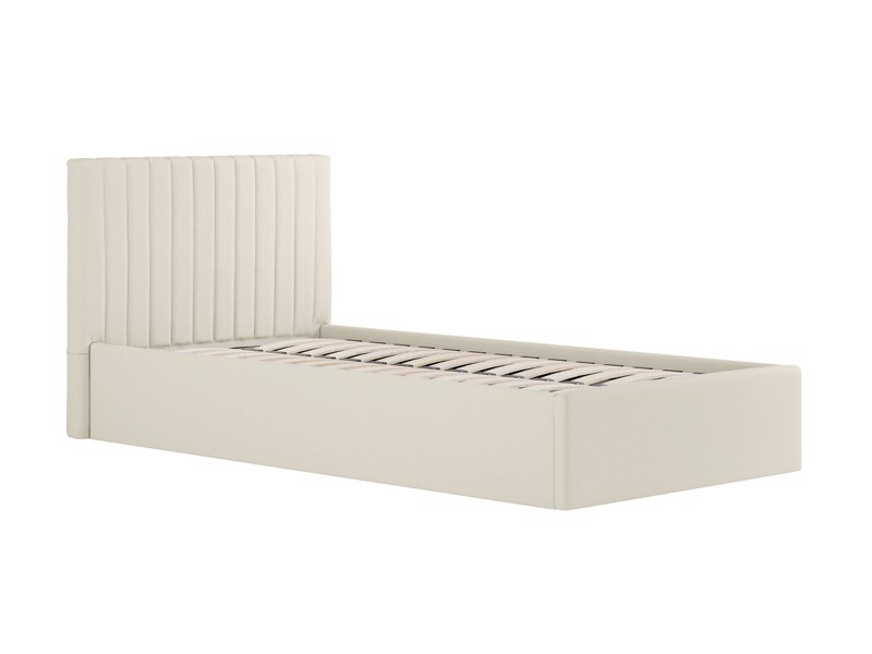 Land Of Beds Mia Cream Fabric Single Ottoman Bed4