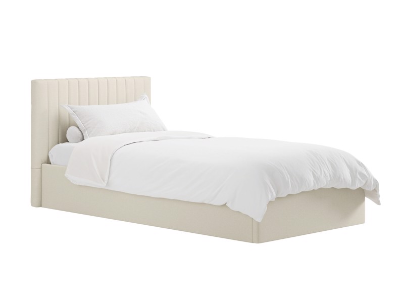 Land Of Beds Mia Cream Fabric Single Ottoman Bed7