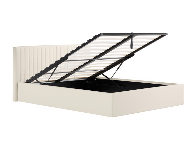 Land Of Beds Mia Cream Fabric Ottoman Bed3
