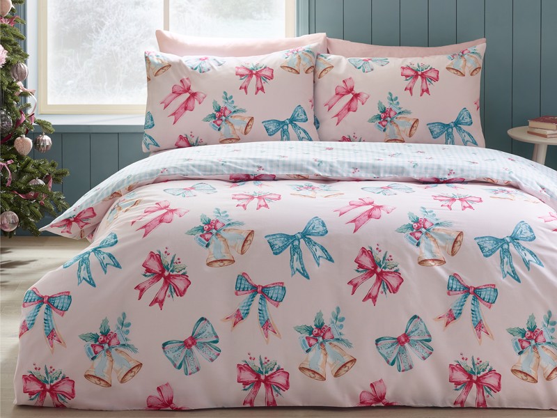 Catherine Lansfield Christmas Bows & Bells Duvet Cover Set2