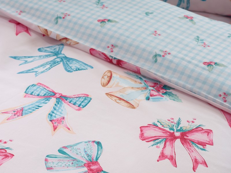 Catherine Lansfield Christmas Bows & Bells Duvet Cover Set6