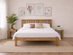 Land Of Beds Thornby Low Foot End Wooden Double Bed Frame2
