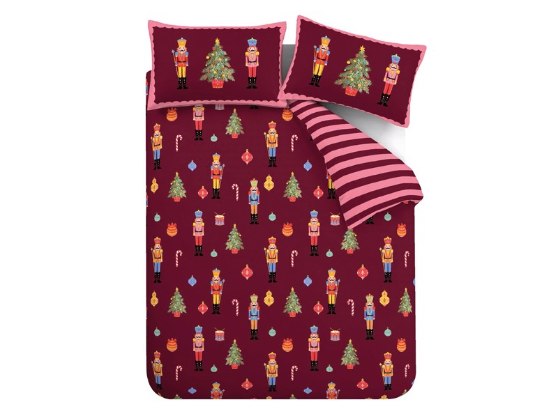 Catherine Lansfield Christmas Nutcracker Stripe Duvet Cover Set4