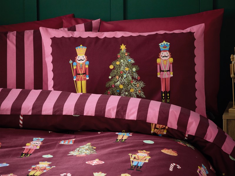 Catherine Lansfield Christmas Nutcracker Stripe Duvet Cover Set5