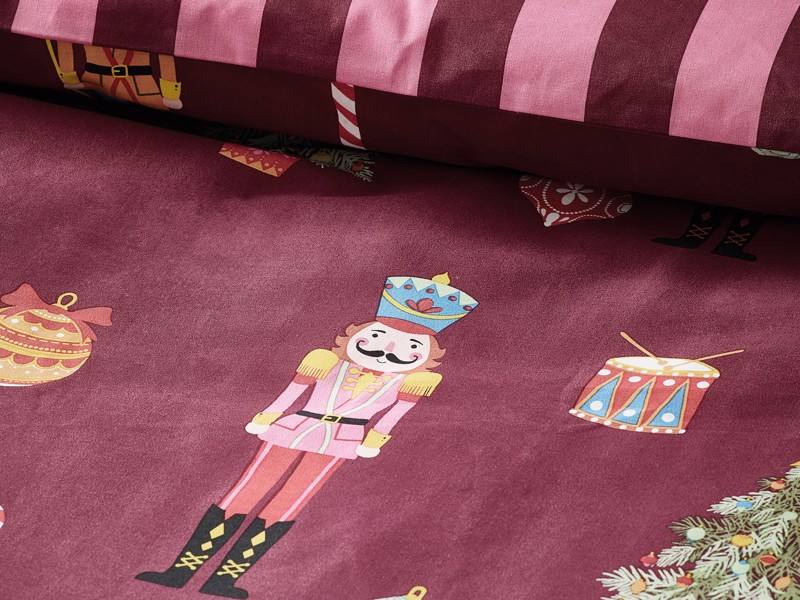 Catherine Lansfield Christmas Nutcracker Stripe Duvet Cover Set6