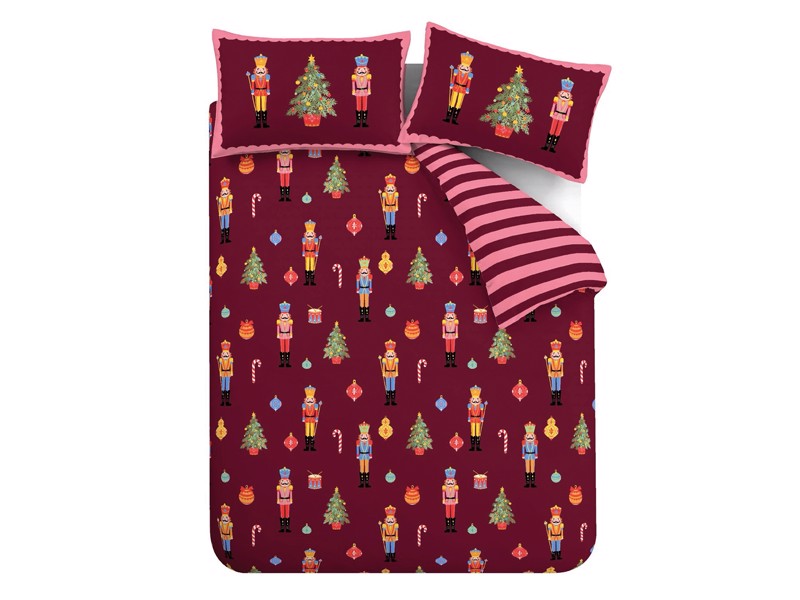 Catherine Lansfield Christmas Nutcracker Stripe Duvet Cover Set6