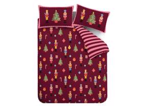 Catherine Lansfield Christmas Nutcracker Stripe Duvet Cover Set6