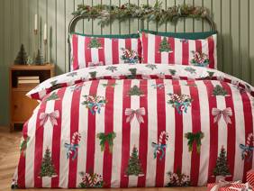 Catherine Lansfield Christmas Stripe Duvet Cover Set5