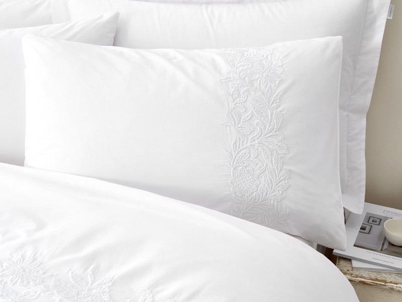 Bianca Fine Linens Embroidery Floral Super King Size Duvet Cover Set2