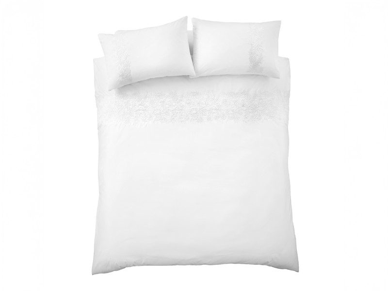 Bianca Fine Linens Embroidery Floral Super King Size Duvet Cover Set3