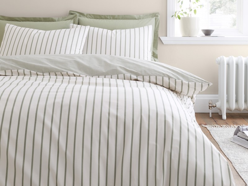 Bianca Fine Linens Hampton Stripe Green Duvet Cover Set5