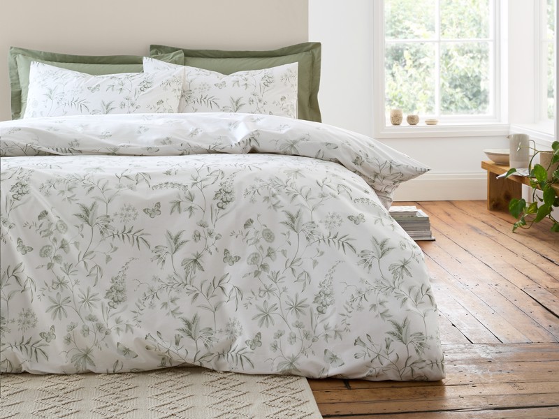 Bianca Fine Linens Thea Floral Green Duvet Cover Set4