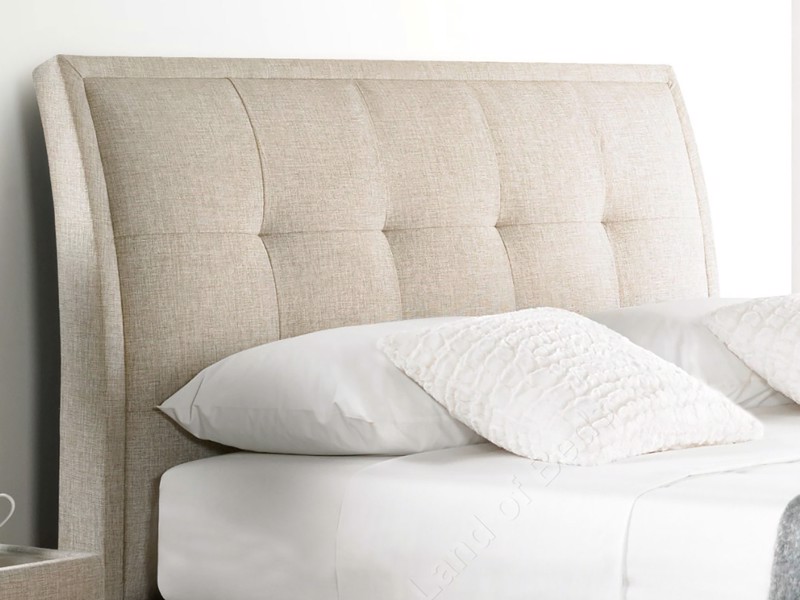 Land Of Beds Kennedy Oatmeal Fabric Super King Size Ottoman Bed4