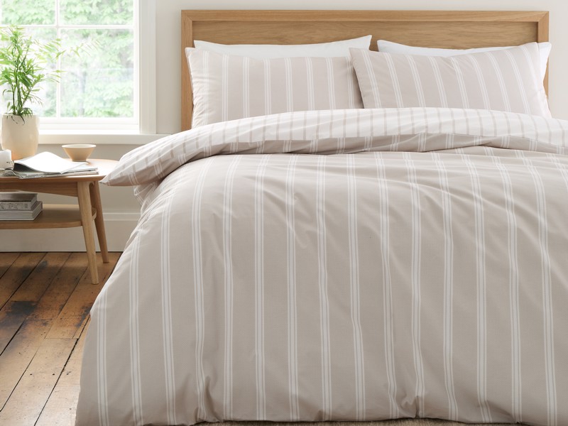Bianca Fine Linens Ashford Stripe Natural Duvet Cover Set2