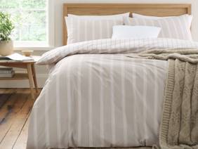 Bianca Fine Linens Ashford Stripe Natural Duvet Cover Set1