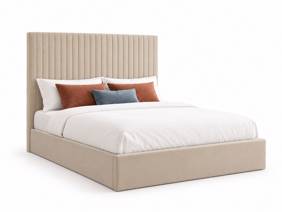 Land Of Beds Tall Mia Beige Fabric Ottoman Bed5