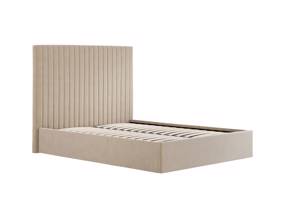 Land Of Beds Tall Mia Beige Fabric Single Ottoman Bed4