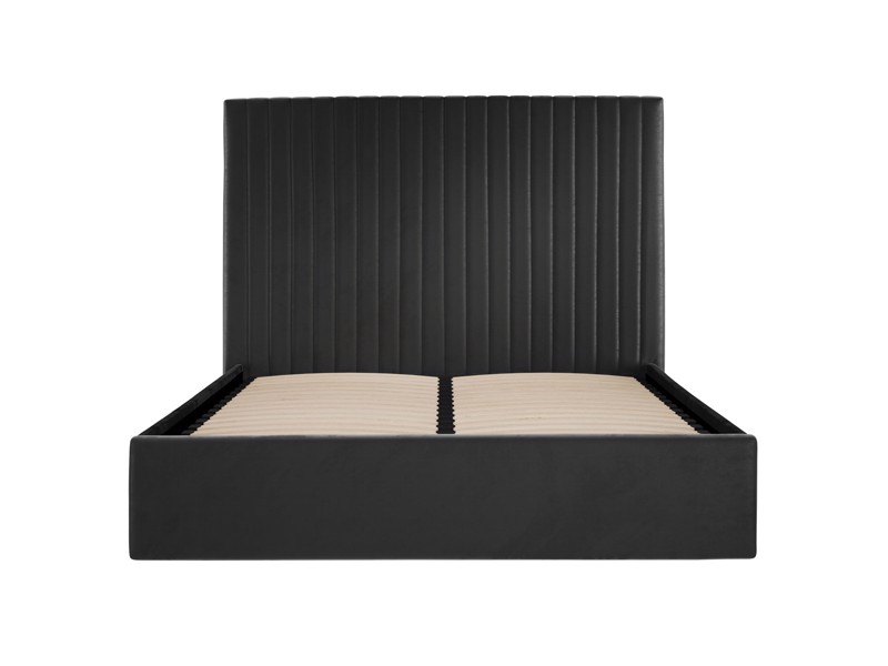 Land Of Beds Tall Mia Black Fabric Single Ottoman Bed3
