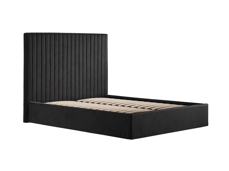 Land Of Beds Tall Mia Black Fabric Single Ottoman Bed4
