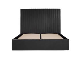 Land Of Beds Tall Mia Black Fabric Double Ottoman Bed3