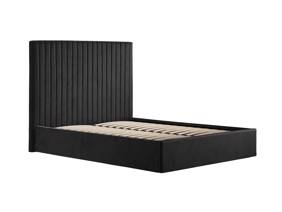 Land Of Beds Tall Mia Black Fabric Double Ottoman Bed4