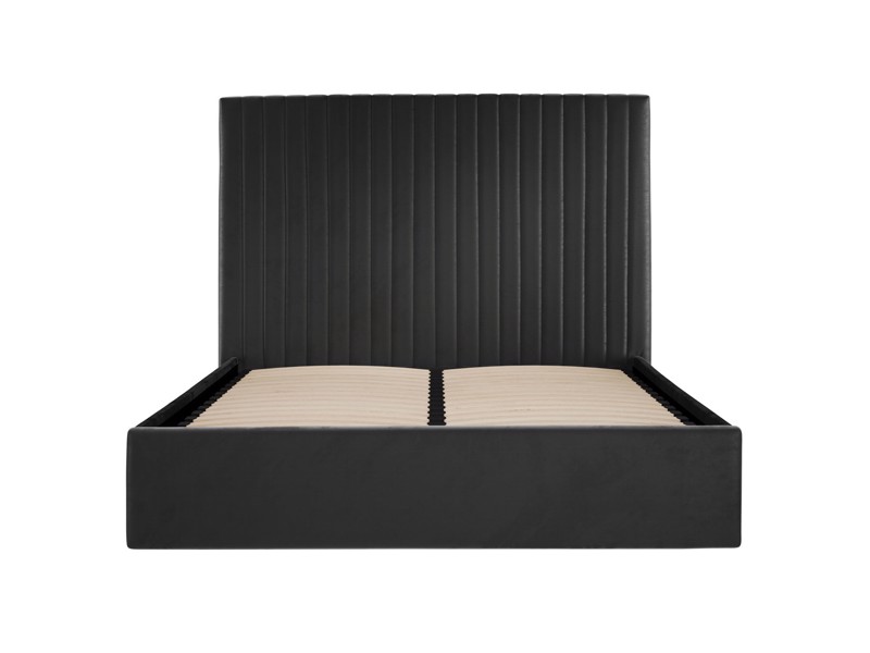 Land Of Beds Tall Mia Black Fabric Ottoman Bed4