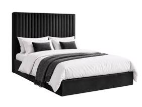 Land Of Beds Tall Mia Black Fabric Ottoman Bed5