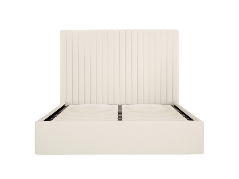 Land Of Beds Tall Mia Cream Fabric Single Ottoman Bed3