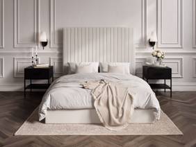 Land Of Beds Tall Mia Cream Fabric Ottoman Bed1