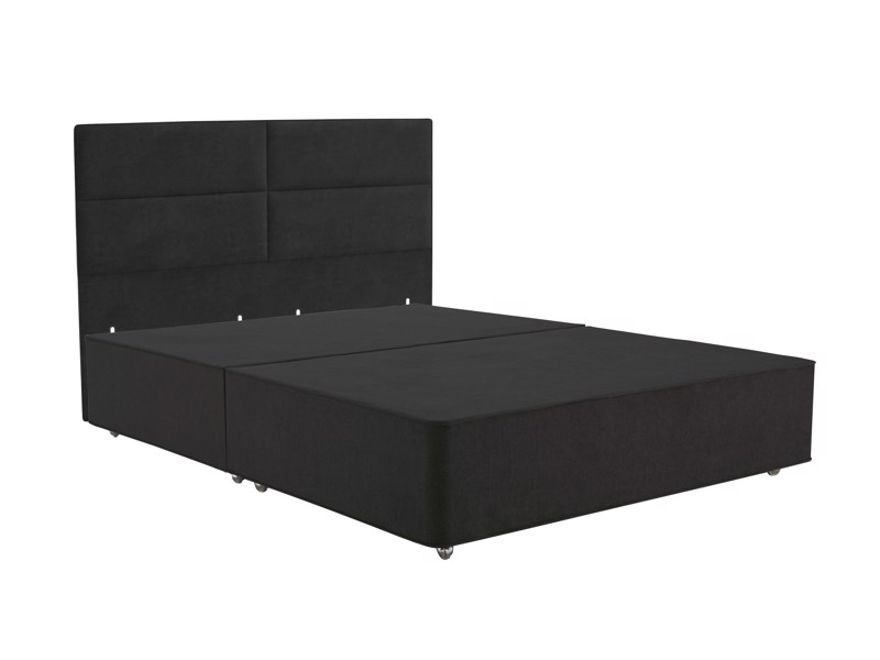 Hypnos Double Size - CLEARANCE - Ex-Showroom - Daytona Coal Gabriella Headboard with Platform Top Bed Base1