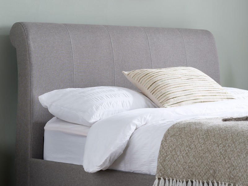 Land Of Beds Lily Grey Fabric Bed Frame5