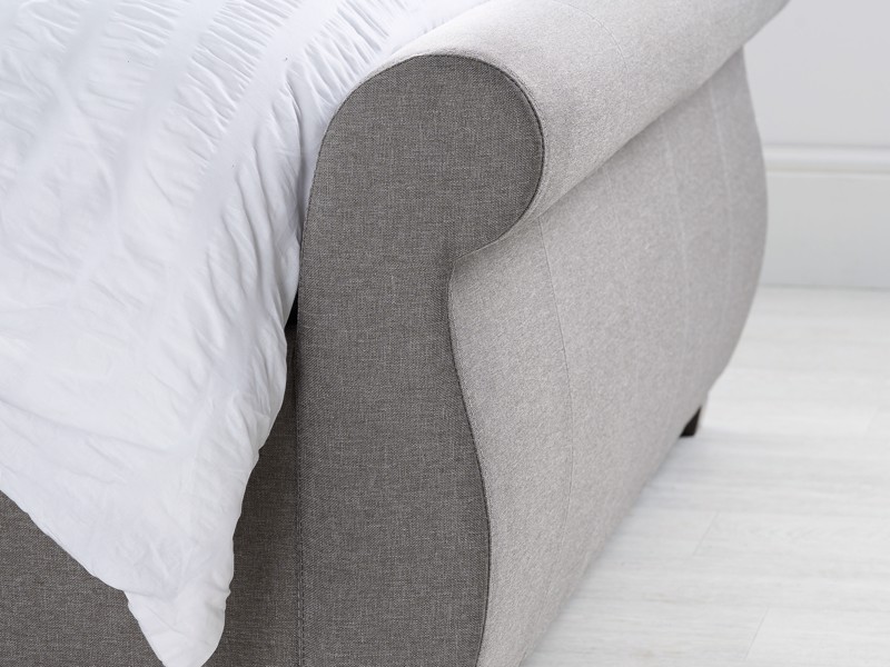 Land Of Beds Lily Grey Fabric Bed Frame6