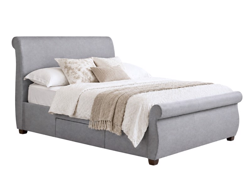 Land Of Beds Lily Grey Fabric Bed Frame3