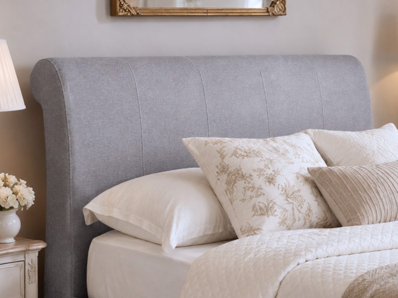 Land Of Beds Lily Grey Fabric Bed Frame4