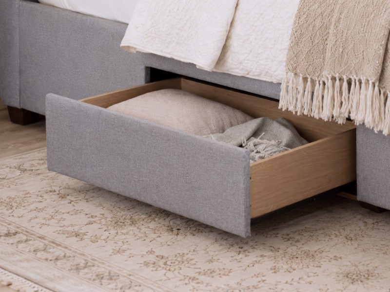 Land Of Beds Lily Grey Fabric Bed Frame5