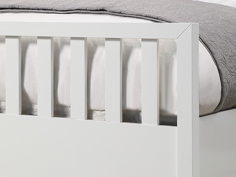 Land Of Beds Lilybrook White Wooden Ottoman Bed6