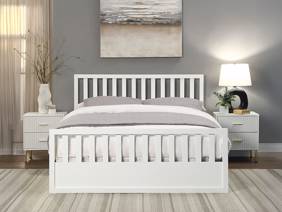 Land Of Beds Lilybrook White Wooden Ottoman Bed3