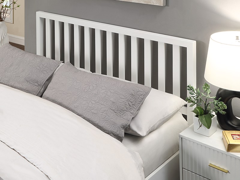 Land Of Beds Lilybrook White Wooden Ottoman Bed4