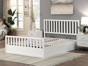 Land Of Beds Lilybrook White Wooden Ottoman Bed5