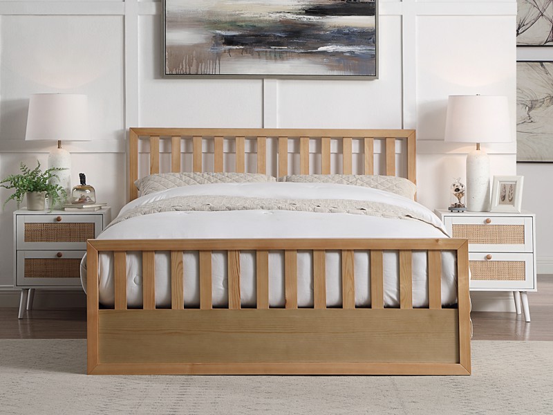 Land Of Beds Lilybrook Oak Finish Wooden Ottoman Bed3