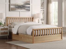 Land Of Beds Lilybrook Oak Finish Wooden Ottoman Bed1