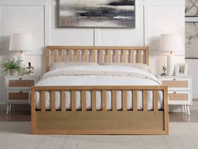 Land Of Beds Lilybrook Oak Finish Wooden Ottoman Bed3