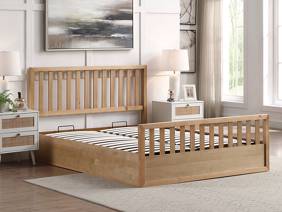 Land Of Beds Lilybrook Oak Finish Wooden Ottoman Bed4